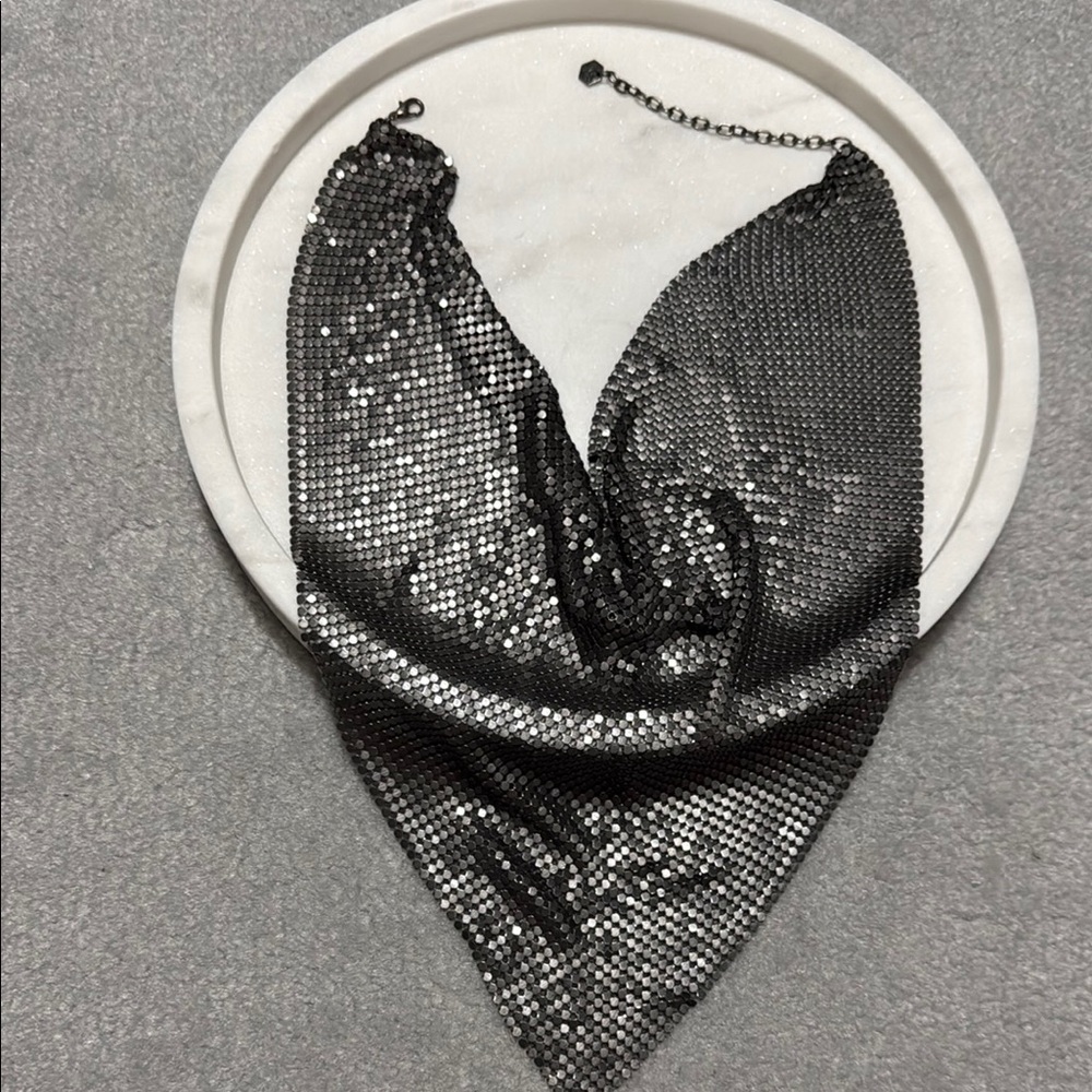 Elegant Black Chainmail Scarf
